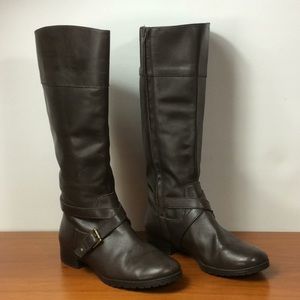 Ralph Lauren dark brown leather boots